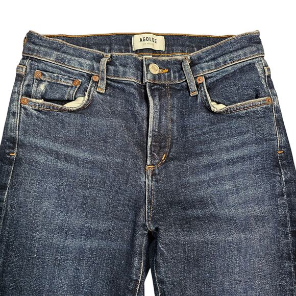 Agolde Sophie Mid Rise Ankle Skinny Denim Blue Jean Button Fly Size 26 - Picture 3 of 9